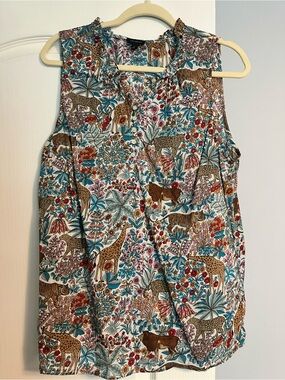 Talbots Multicolor Safari-Print Sleeveless Camisole